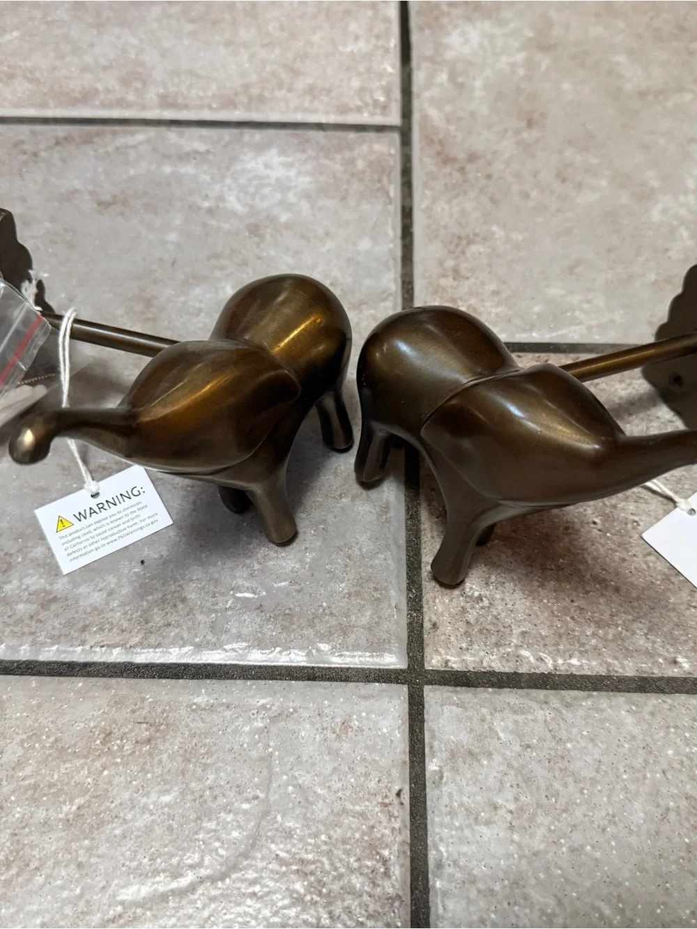 Anthropologie Brass Elephant Curtain Tie Backs - Set of 2